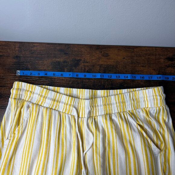 Torrid Pull One Wide Leg Linen Pants High-Rise Stretch Yellow Striped Sz 2R/2XL - Picture 10 of 11